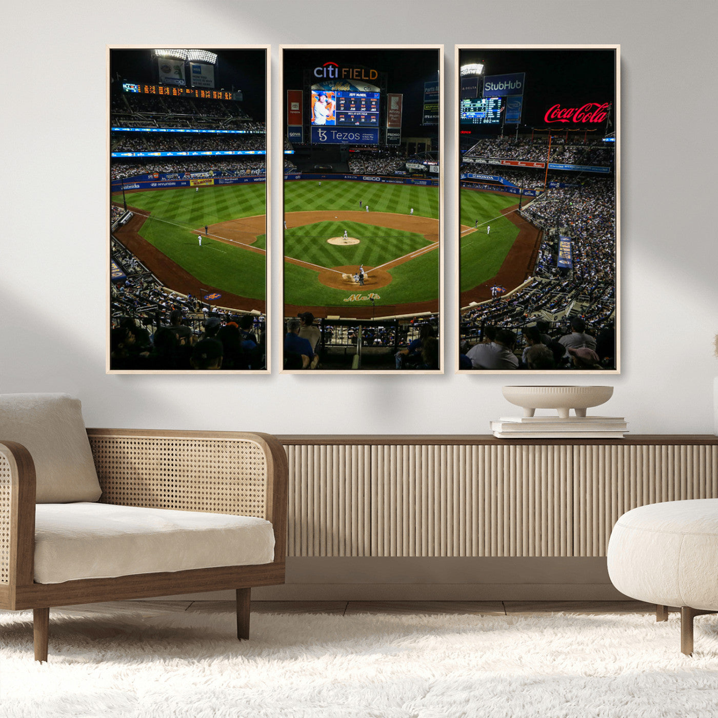 83979-MGV-CV-36X24-RingCentral Coliseum Wall Art Canvas Print, Framed Oakland A's Stadium Art Picture Print, RingCentral Coliseum Field Perfect Sport