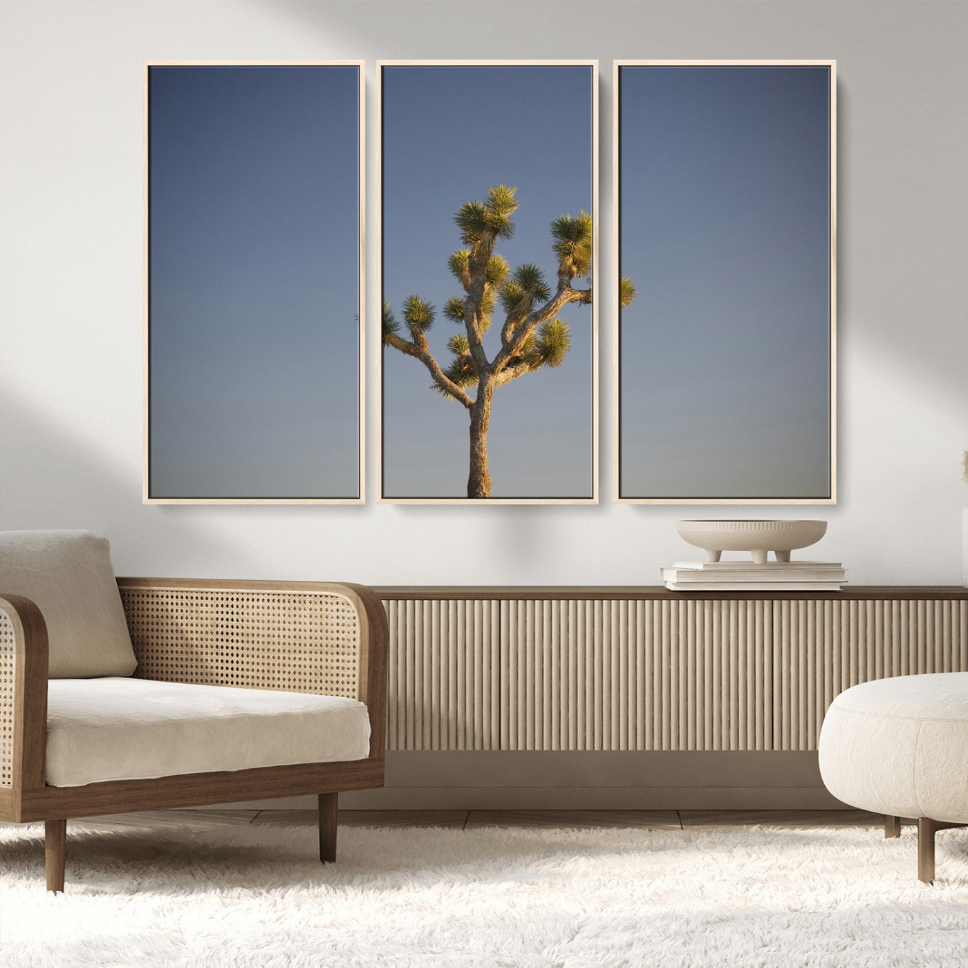 54552043-MGV-CV-36X24-Joshua Tree Art Wall Art Canvas Print, Framed Desert Landscape Art Picture Print, Southwestern Nature Perfect Southwestern Boho