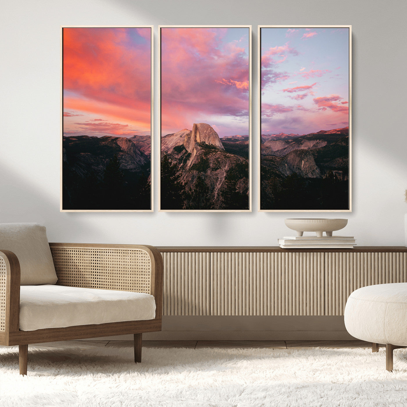 32786115-MGV-CV-36X24-Half Dome Wall Art Canvas Print, Framed Yosemite National Park Art Picture Print, Dramatic Sunset Perfect Adventurous Wilderness