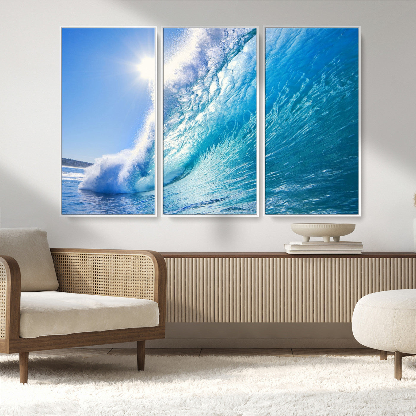 37494-MGV-CV-36X24-Ocean Wave Canvas Art – Stunning Blue Wave Photography, Coastal Wall Decor for Living Room, Bedroom or Office