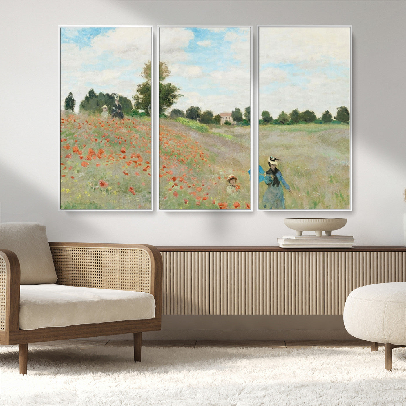 74890-MGV-CV-36X24-Monet Poppy Field Wall Art – Impressionist Landscape Canvas Print, Classic French Artwork for Living Room, Bedroom or Office Decor