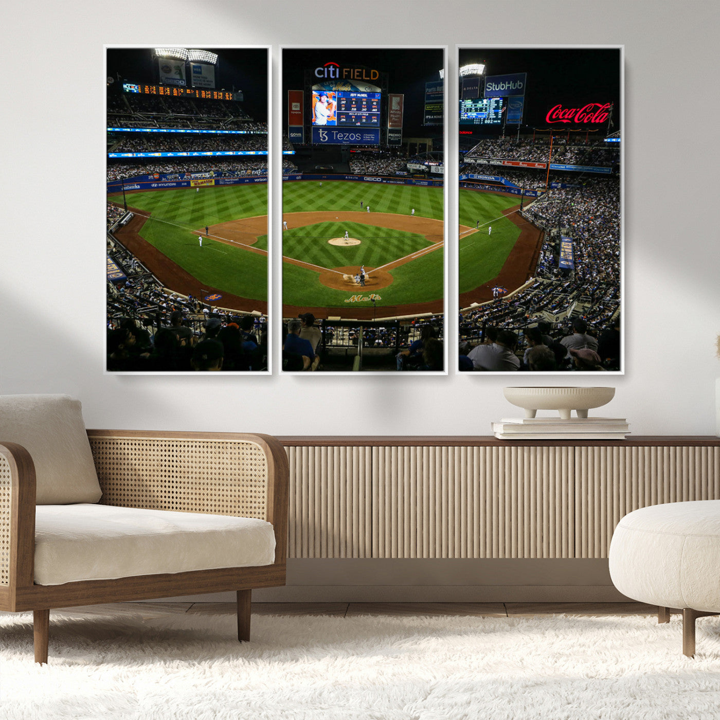 83979-MGV-CV-36X24-RingCentral Coliseum Wall Art Canvas Print, Framed Oakland A's Stadium Art Picture Print, RingCentral Coliseum Field Perfect Sport