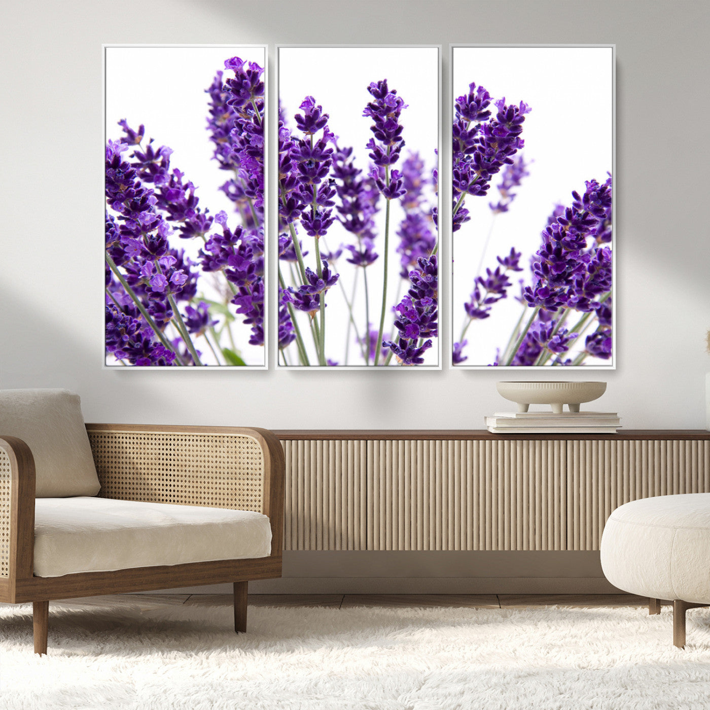 76859-MGV-CV-36X24-Lavender Flower Wall Art – Botanical Canvas Print Featuring Purple Floral Bouquet, Nature Inspired Artwork for Living Room,