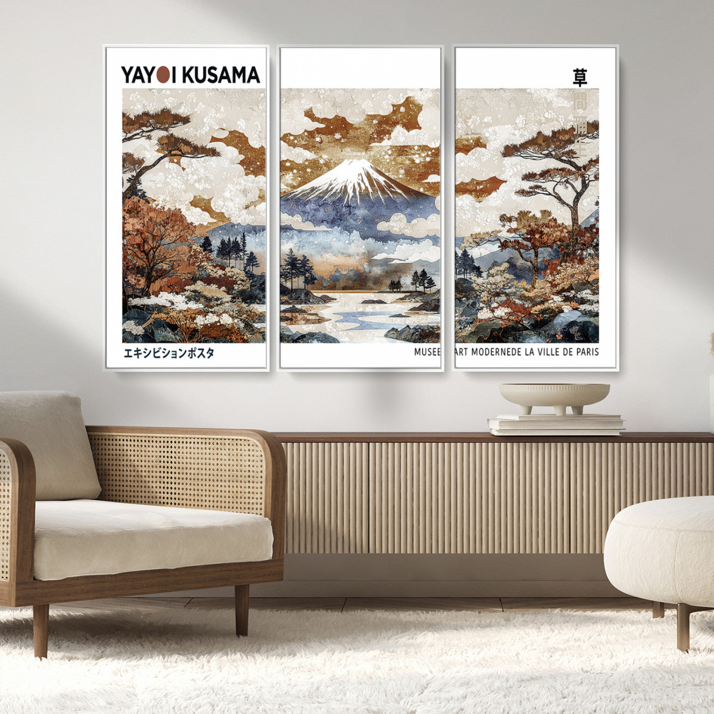 80111817-MGV-CV-36X24-Japanese Landscape Wall Art – Mount Fuji Autumn Canvas Print, Asian Inspired Nature Decor for Living Room, Bedroom, Office or