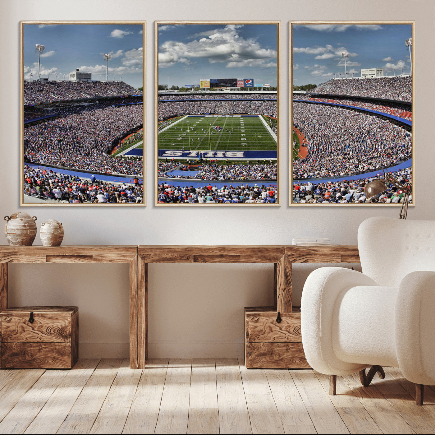 76491-MGV-CV-36X24-Buffalo Bills Stadium Wall Art Canvas Print, Framed Bills Stadium Art Picture Print, Highmark Stadium Perfect Sport Room Decor
