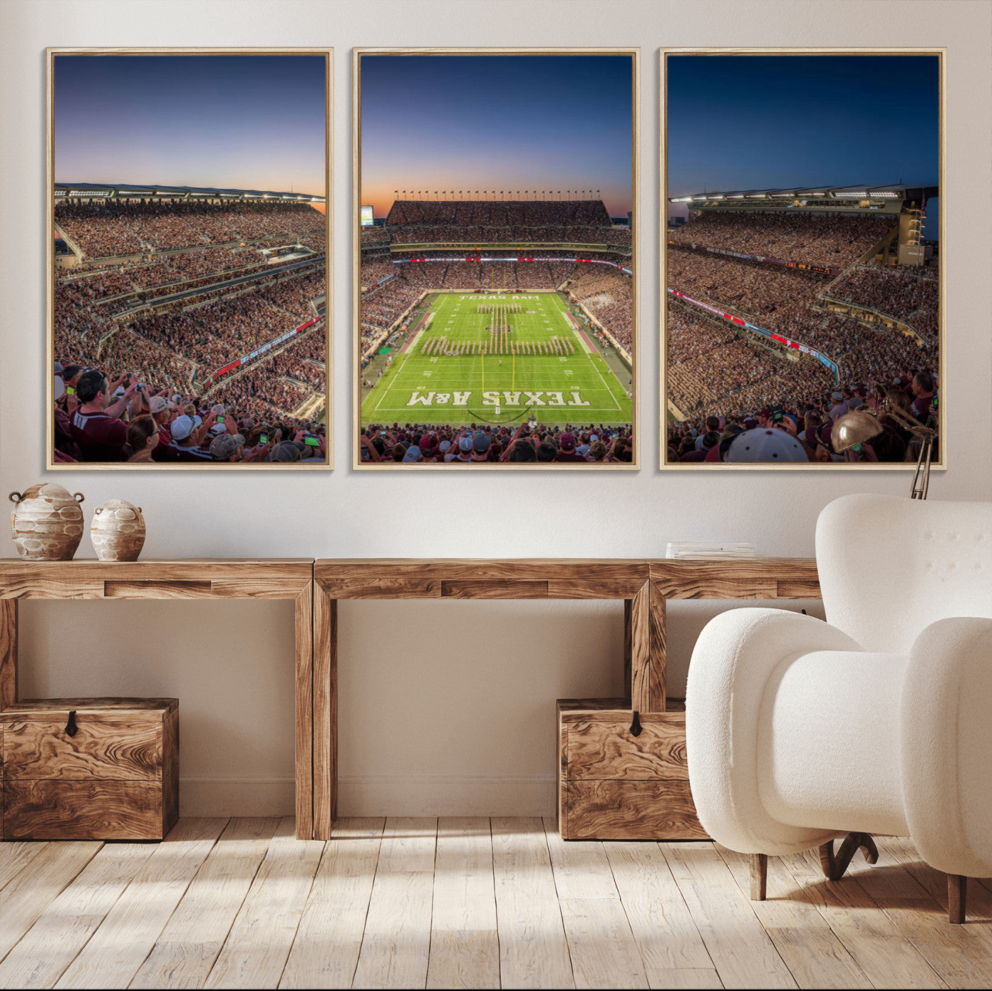 17421-MGV-CV-36X24-Kyle Field Wall Art Canvas Print, Framed Texas Stadium Art Picture Print, Kyle Field Stadium Perfect Sport Room Decor Artwork