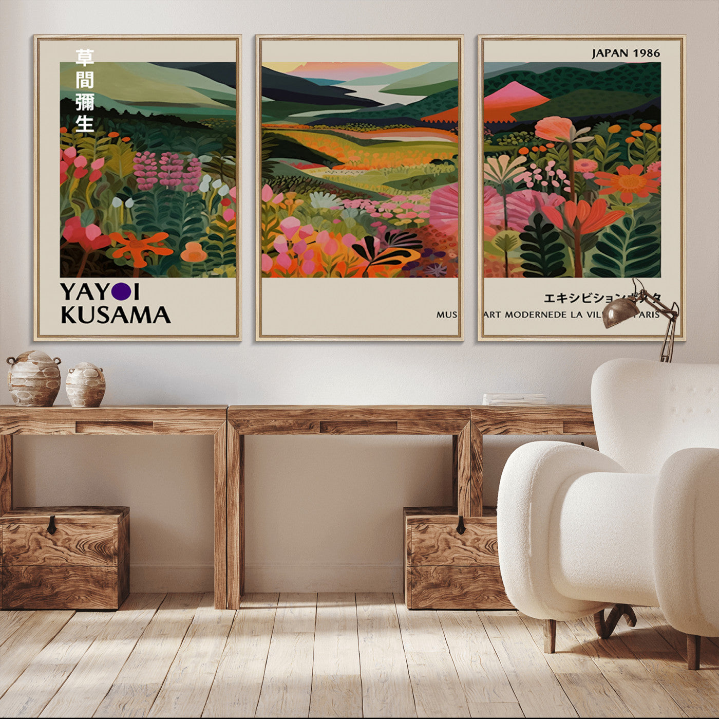 75719-MGV-CV-36X24-Botanical Mountain Valley Wall Art – Panoramic Nature Canvas Print, Vibrant Floral Field Artwork for Living Room, Bedroom, Office,