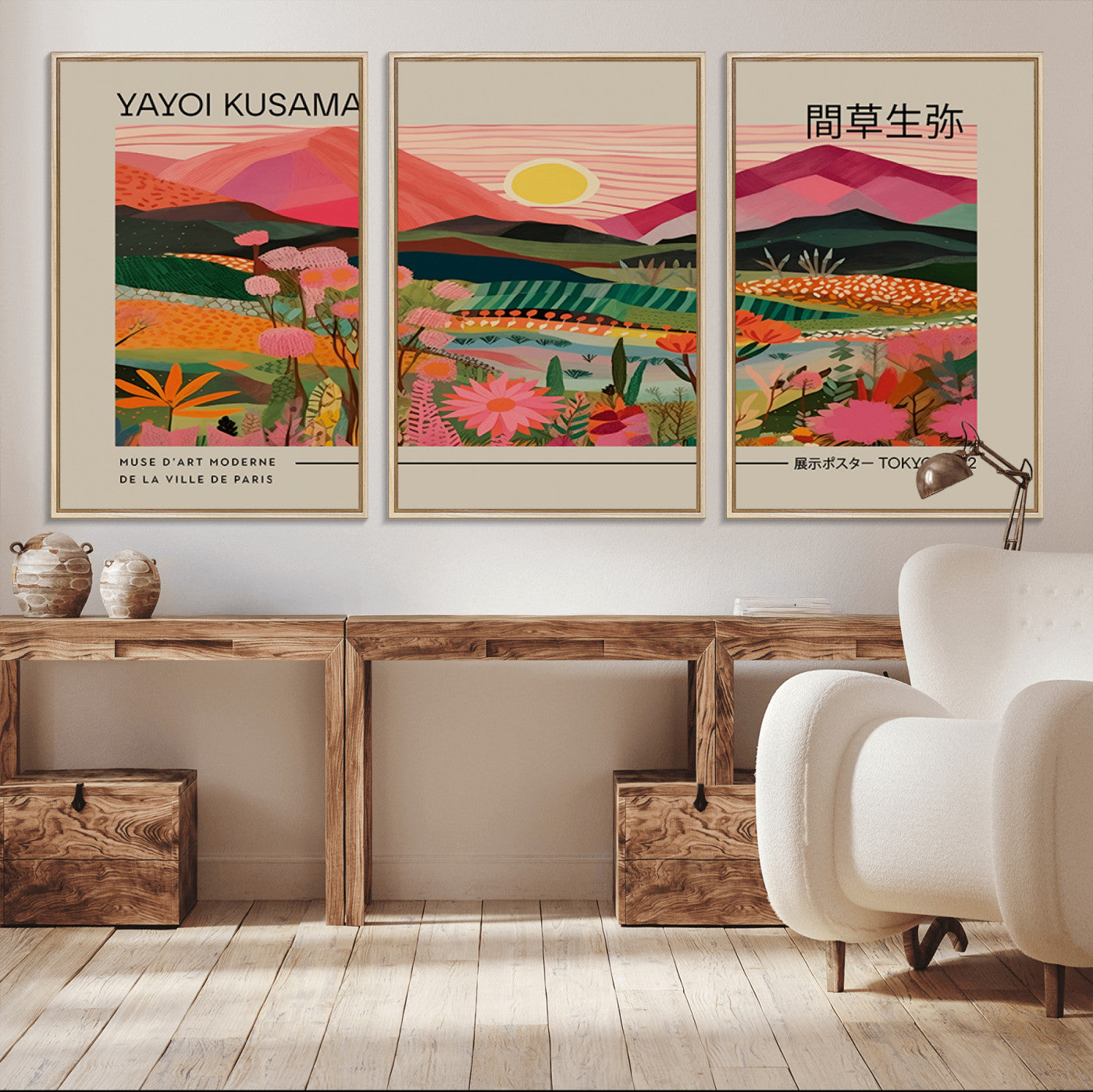 18304-MGV-CV-36X24-Sunset Mountain Landscape Wall Art – Panoramic Abstract Nature Canvas Print, Vibrant Wall Decor for Living Room, Bedroom, Office,