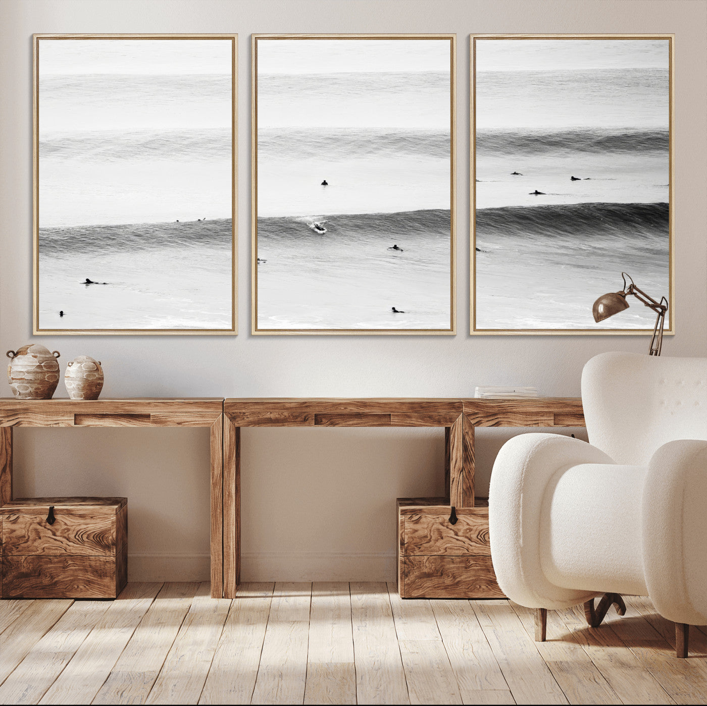 54291445-MGV-CV-36X24-Black White Ocean Wall Art Canvas Print, Framed Coastal Sport Art Picture Print, Ocean Culture Perfect Minimalist Coastal Decor