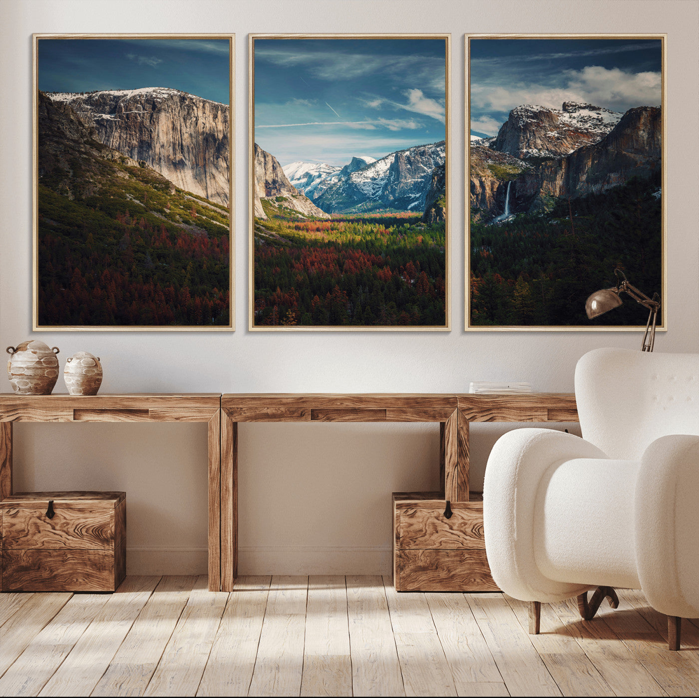 15244033-MGV-CV-36X24-Yosemite National Wall Art Canvas Print, Framed Mountain Landscape Art Picture Print, El Capitan Perfect Rustic Farmhouse Decor