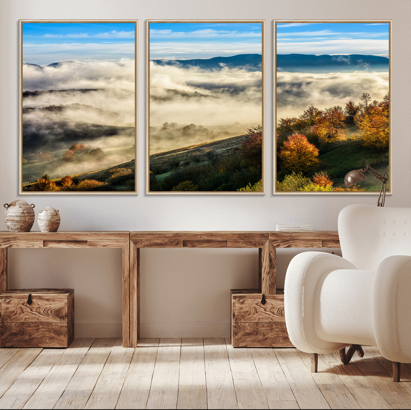 21551192-MGV-CV-36X24-Landscape Wall Art – Autumn Mountain View Canvas Print, Scenic Nature Photography Decor for Bedroom, Living Room, Office, Cabin or