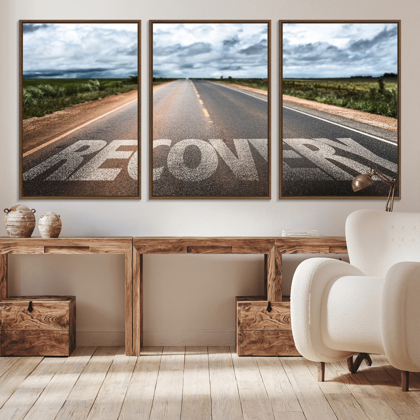 50743-MGV-CV-36X24-Healing Road Wall Art – Motivational Highway Canvas Print, Inspirational Journey Decor for Office, Gym or Living Room