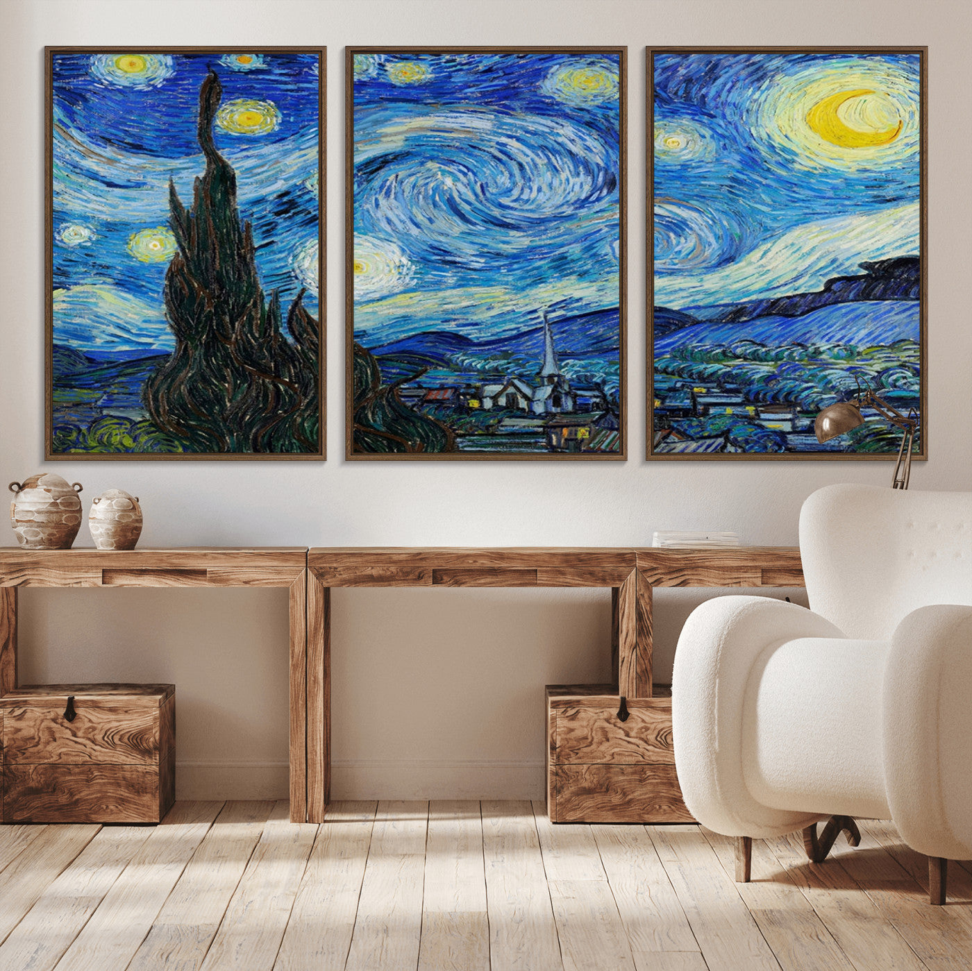 39177-MGV-CV-36X24-Starry Night Wall Art – Vincent van Gogh Famous Painting Canvas Print, Timeless Starry Sky Decor for Living Room, Bedroom or