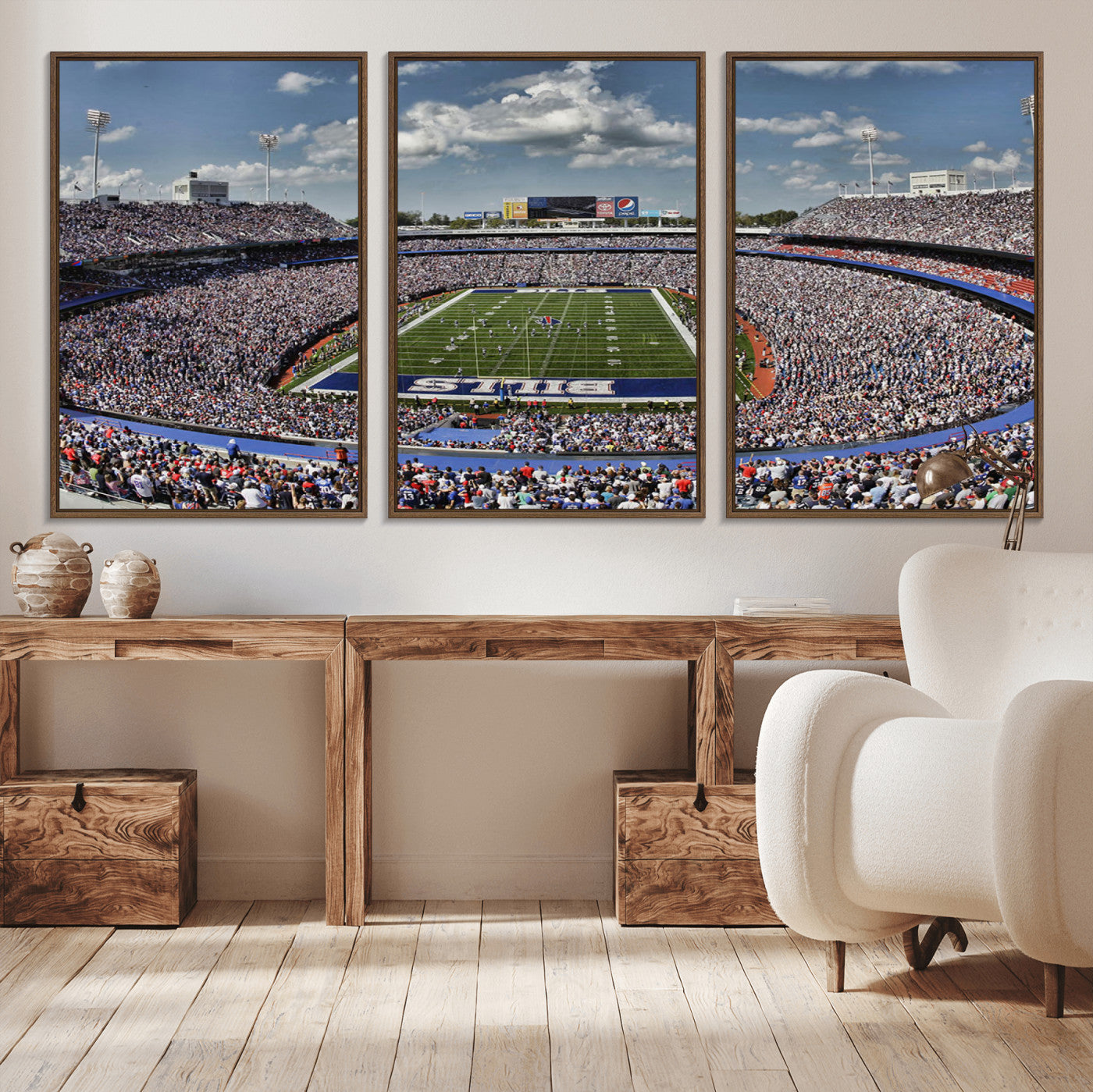 76491-MGV-CV-36X24-Buffalo Bills Stadium Wall Art Canvas Print, Framed Bills Stadium Art Picture Print, Highmark Stadium Perfect Sport Room Decor