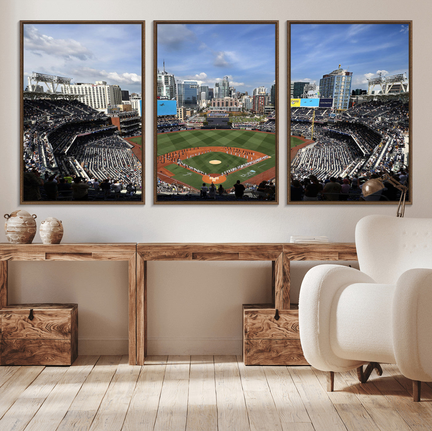 87122-MGV-CV-36X24-Petco Park Field Wall Art Canvas Print, Framed San Diego Stadium Art Picture Print, Petco Park Stadium Perfect Sport Room Decor