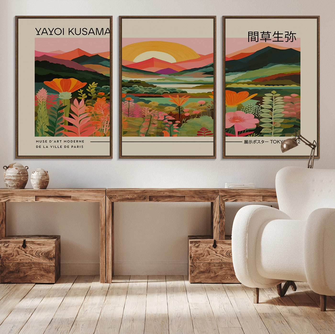 17753-MGV-CV-36X24-Floral Sunset Landscape Wall Art – Panoramic Nature Canvas Print, Vibrant Botanical Artwork for Living Room, Bedroom, Office, or