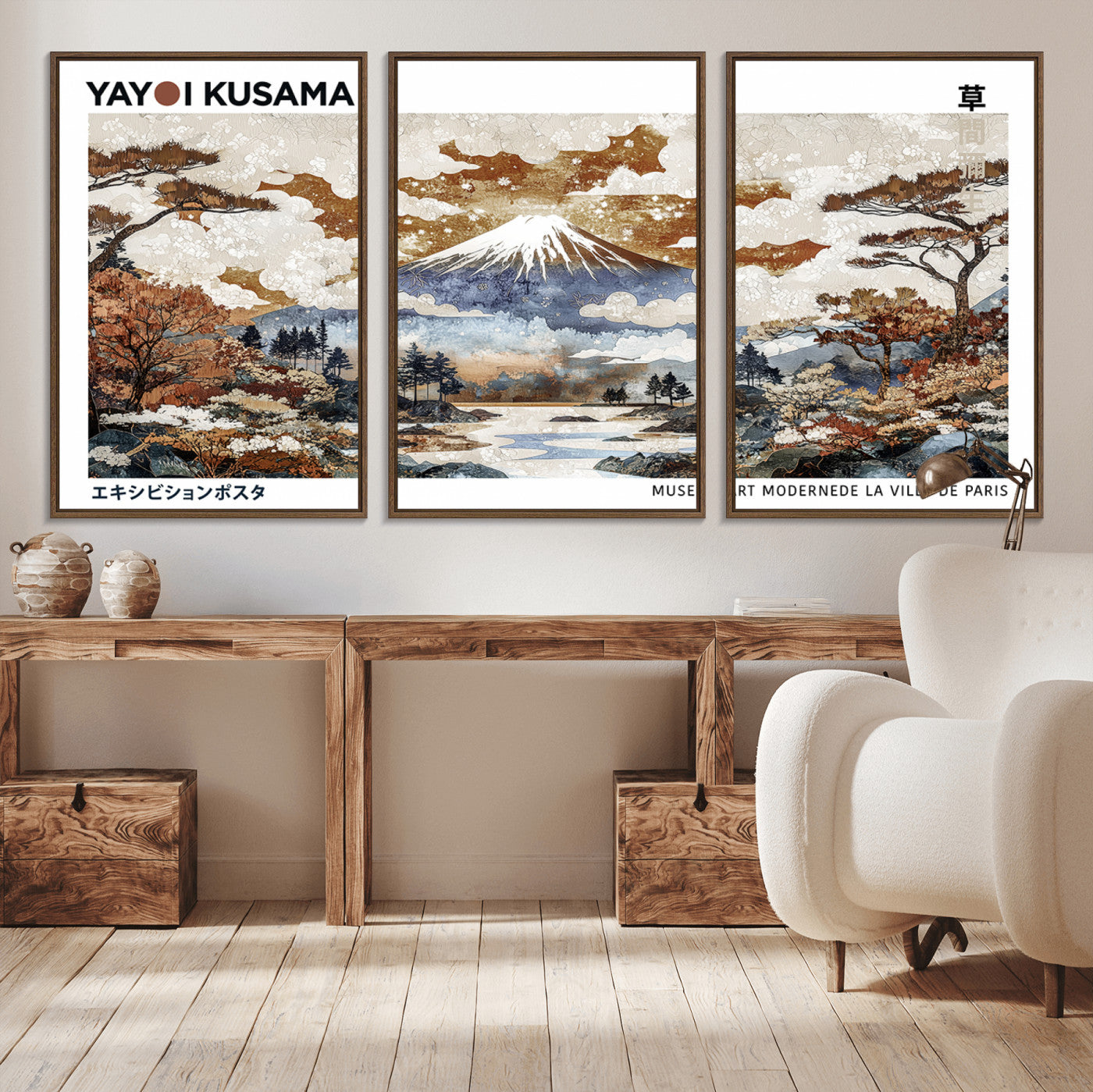80111817-MGV-CV-36X24-Japanese Landscape Wall Art – Mount Fuji Autumn Canvas Print, Asian Inspired Nature Decor for Living Room, Bedroom, Office or