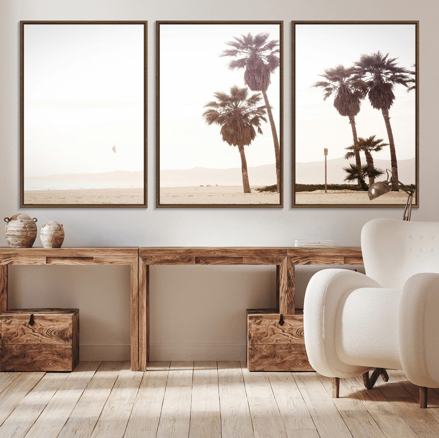 48255923-MGV-CV-36X24-Coastal Light Wall Art Canvas Print, Framed Relaxing Shoreline Art Picture Print, Minimalist Ocean Perfect Tropical Serenity Decor