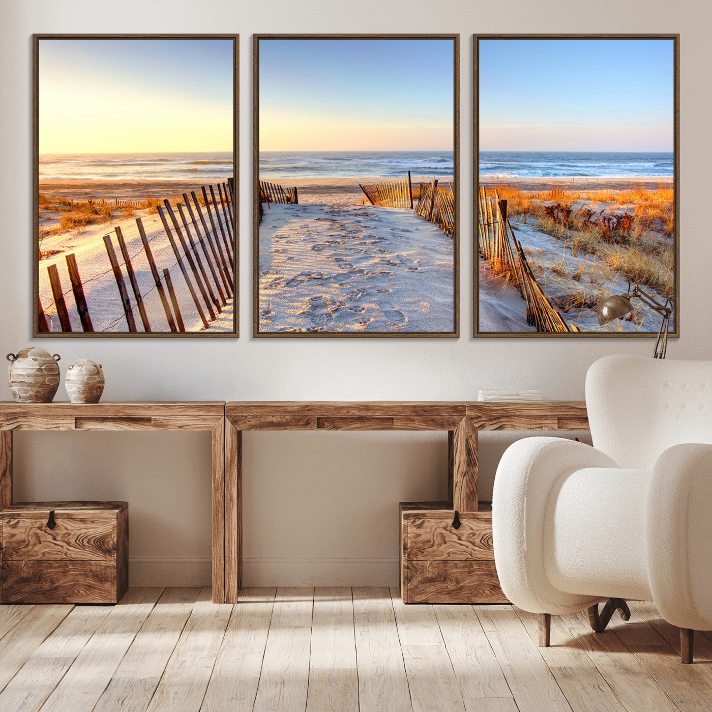 73351887-MGV-CV-36X24-Ocean Sunset Wall Art Wall Art Canvas Print, Framed Nautical Photography Art Picture Print, Summer Beach House Decor Perfect
