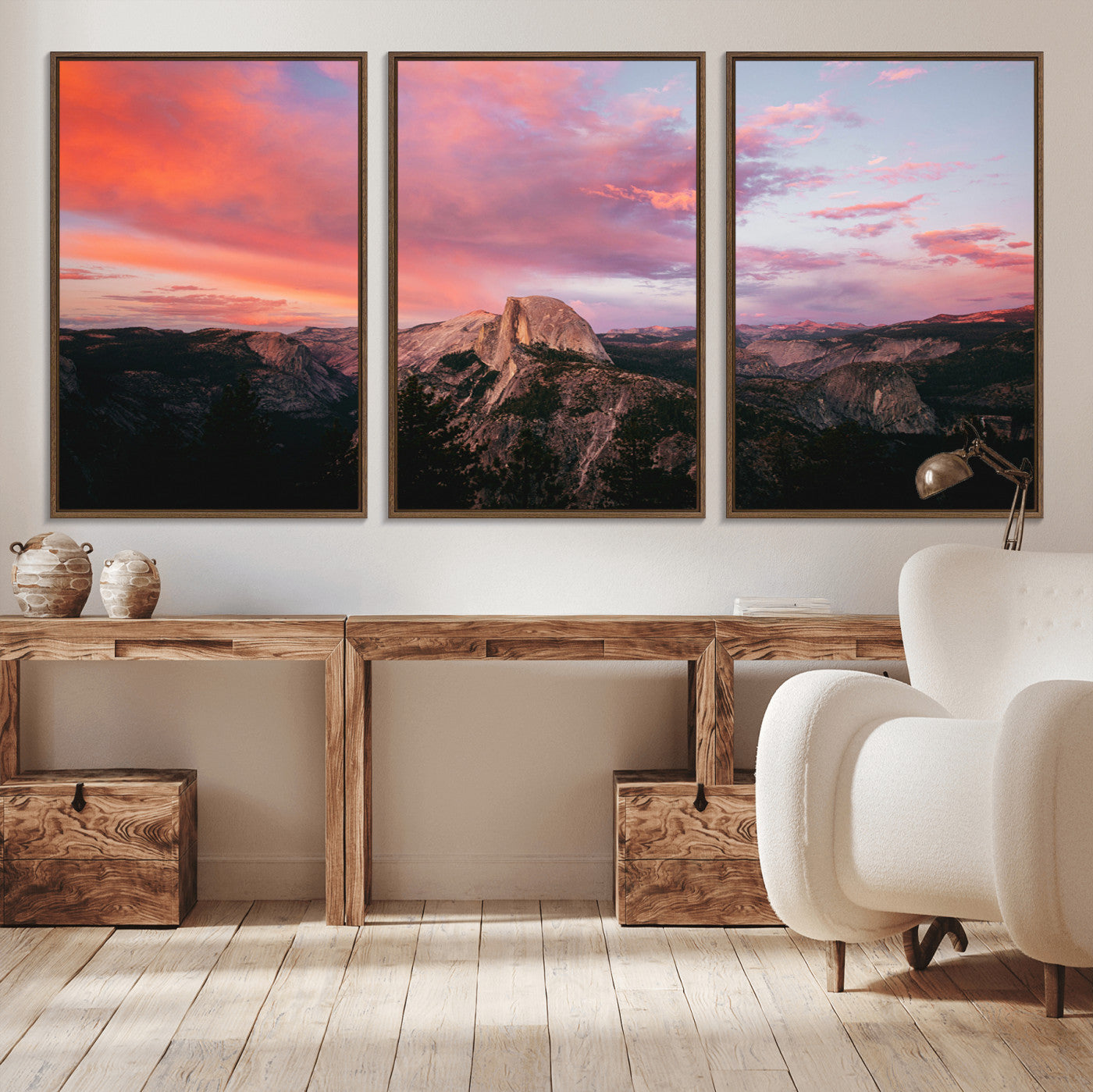 32786115-MGV-CV-36X24-Half Dome Wall Art Canvas Print, Framed Yosemite National Park Art Picture Print, Dramatic Sunset Perfect Adventurous Wilderness