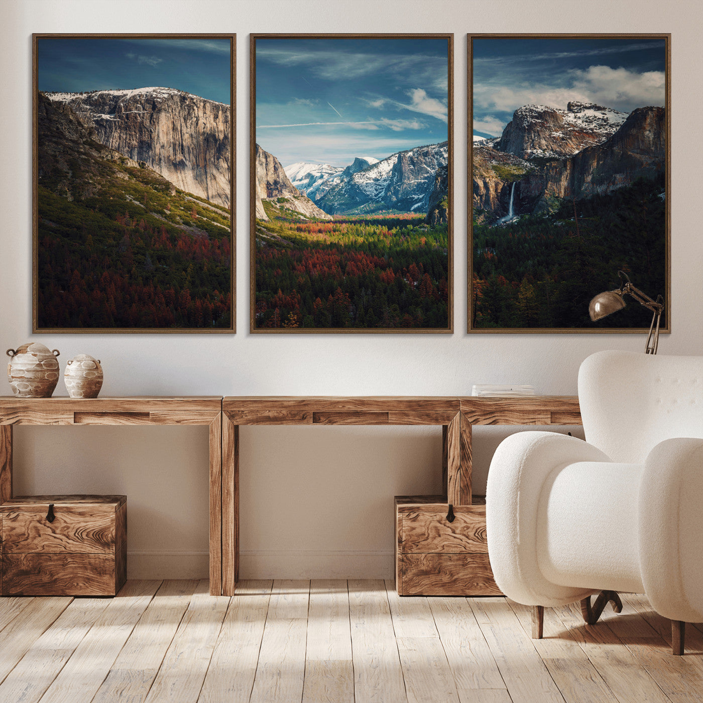 15244033-MGV-CV-36X24-Yosemite National Wall Art Canvas Print, Framed Mountain Landscape Art Picture Print, El Capitan Perfect Rustic Farmhouse Decor