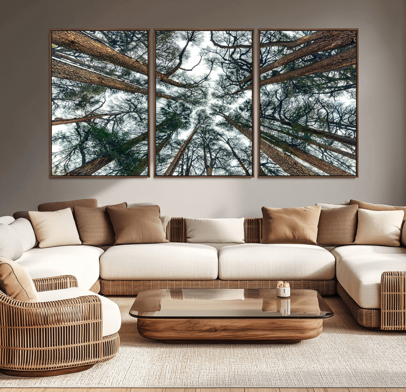 18790-MGV-CV-36X24-Pine Canopy Wall Art – Panoramic View of Towering Pines Canvas Print, Nature-Inspired Decor for Office, Cabin or Living Room