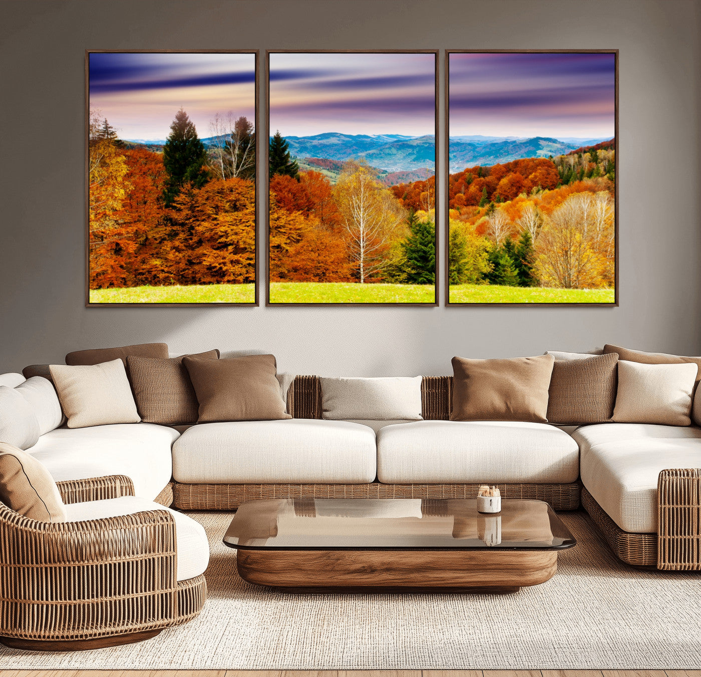 58007-MGV-CV-36X24-Autumn Mountain Landscape Wall Art – Stunning Fall Forest Canvas Print, Cozy Nature Decor for Home or Office