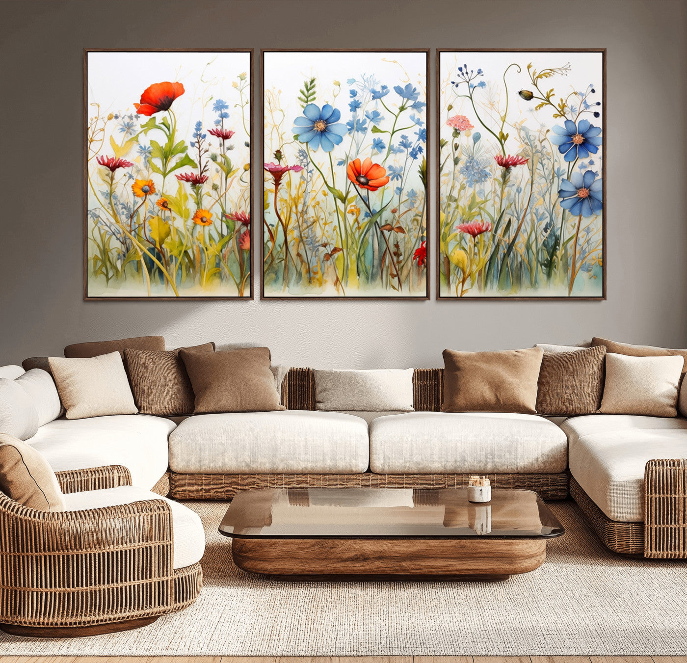45019-MGV-CV-36X24-Wildflower Garden Wall Art – Colorful Botanical Floral Canvas Print, Nature-Inspired Decor for Living Room, Bedroom or Office