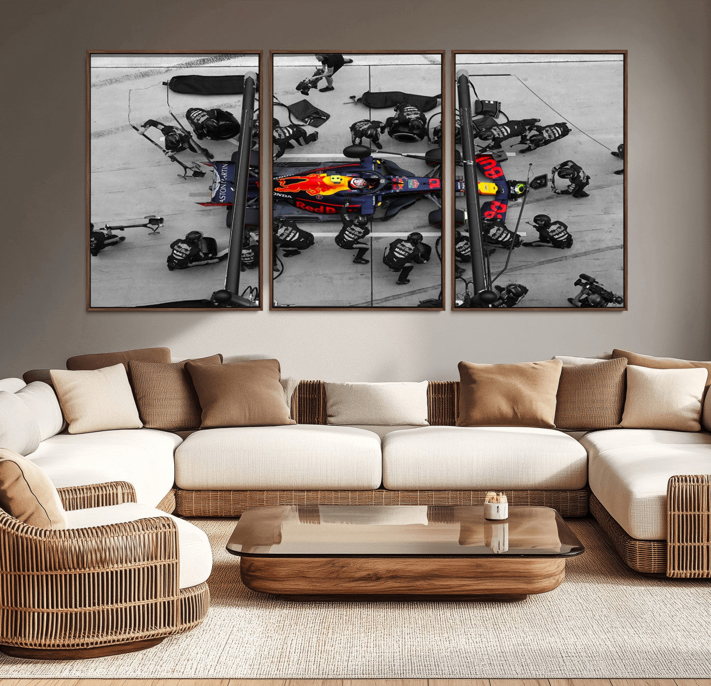 RedBull-MGV-CV-36X24-Formula 1 Wall Art Canvas Print, Framed Formula 1 Car Art Picture Print, Car Racing Perfect Minimalist Sport Decor Artwork