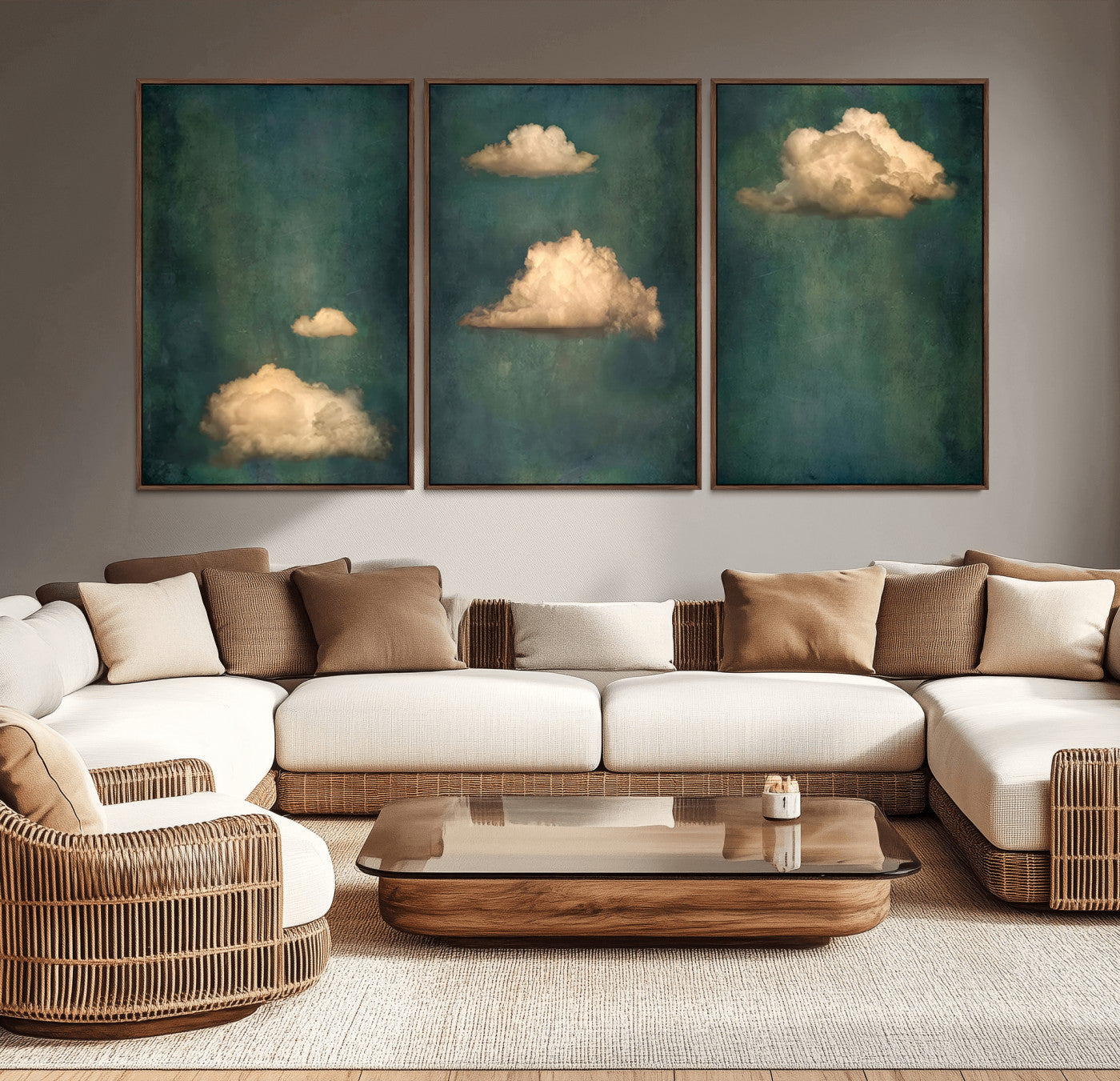 93673-MGV-CV-36X24-Dreamy Cloud Wall Art – Vintage Sky Canvas Print, Whimsical Nature Inspired Decor for Bedroom, Nursery or Living Room