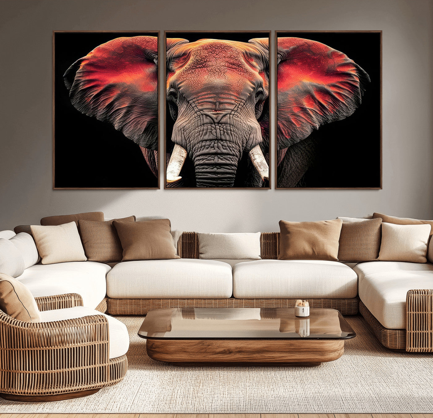 54719-MGV-CV-36X24-Elephant Wall Art – Majestic African Elephant Canvas Print, Wildlife Safari Animal Decor for Living Room, Bedroom, Office or Man