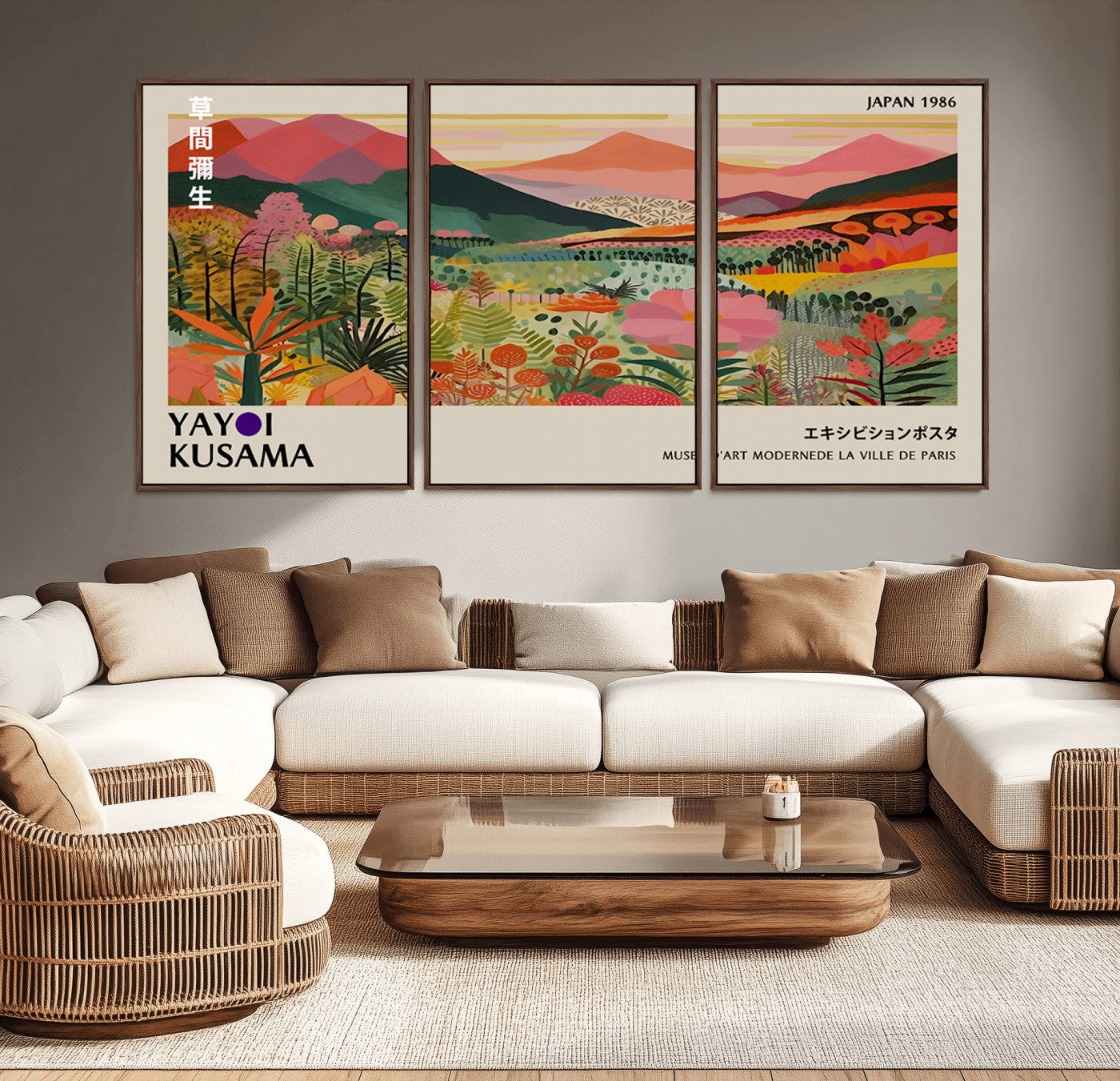 74014-MGV-CV-36X24-Vibrant Mountain Valley Wall Art – Panoramic Landscape Canvas Print, Colorful Botanical Nature Scene for Living Room, Bedroom,