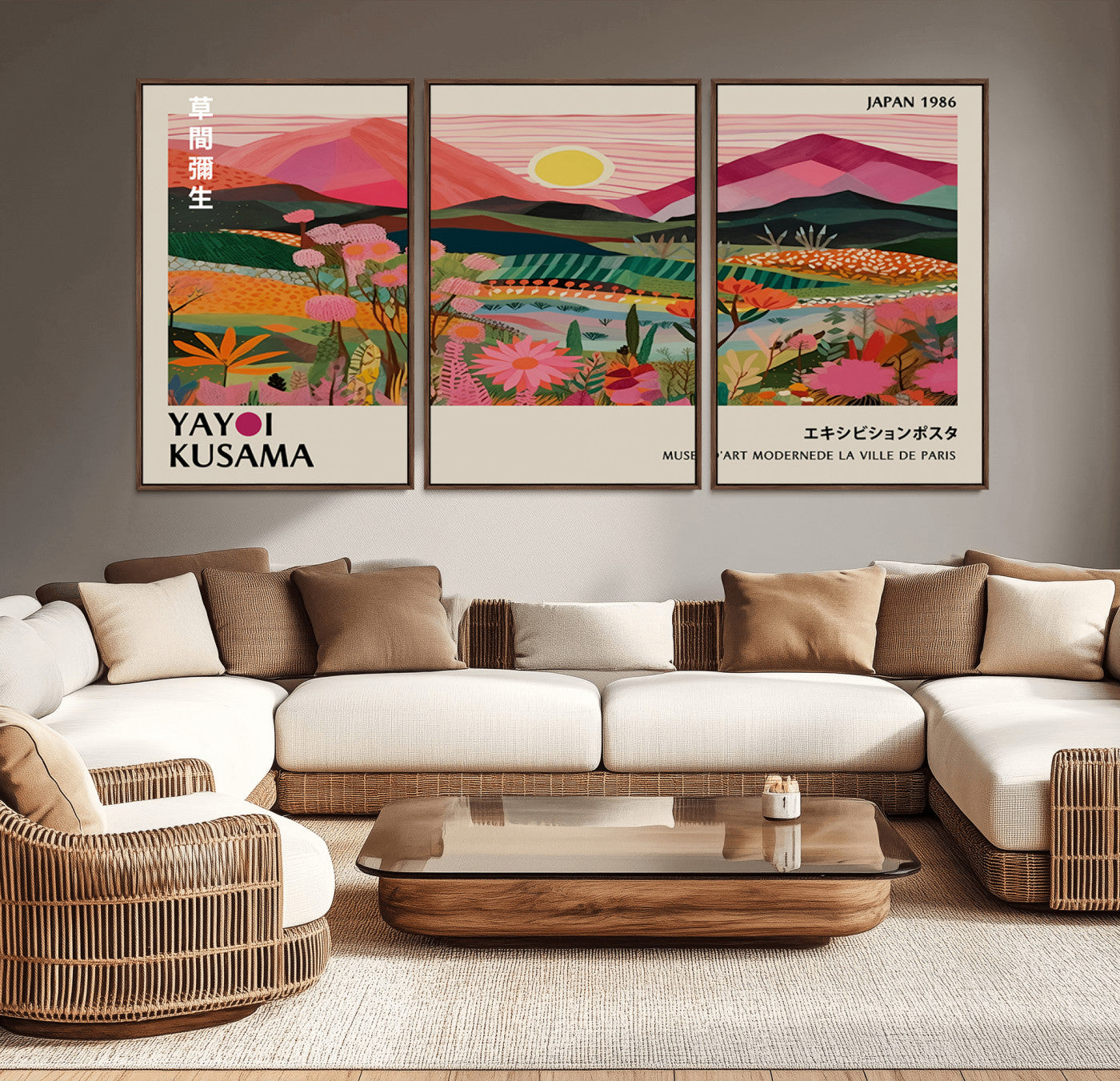 81595-MGV-CV-36X24-Colorful Mountain Landscape Wall Art – Panoramic Abstract Nature Canvas Print, Modern Wall Decor for Living Room, Bedroom, Office,