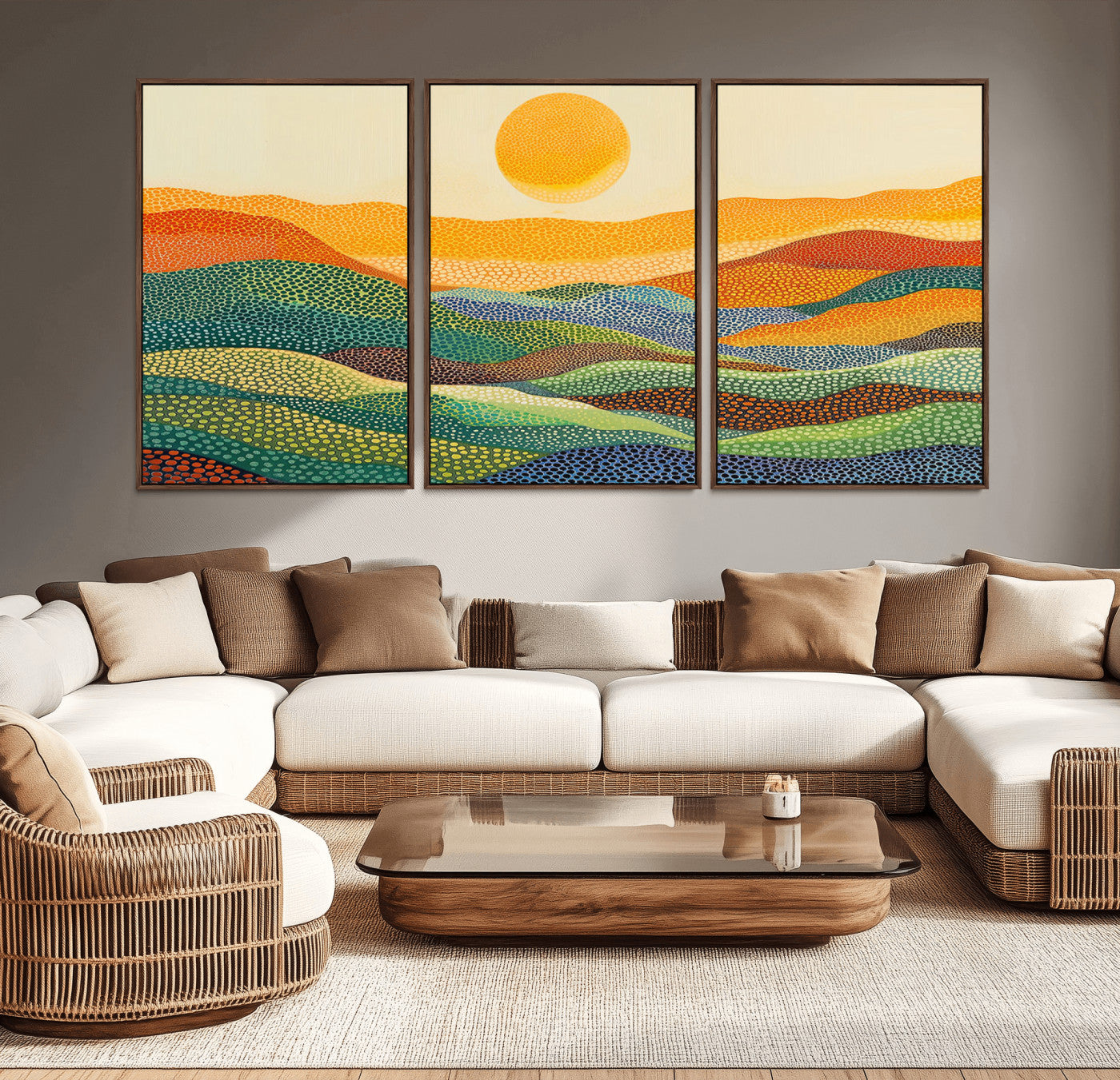 33148-MGV-CV-36X24-Sunset Horizon Wall Art – Vibrant Abstract Landscape Canvas Print with Bold Colors and Modern Design for Living Room, Bedroom, or