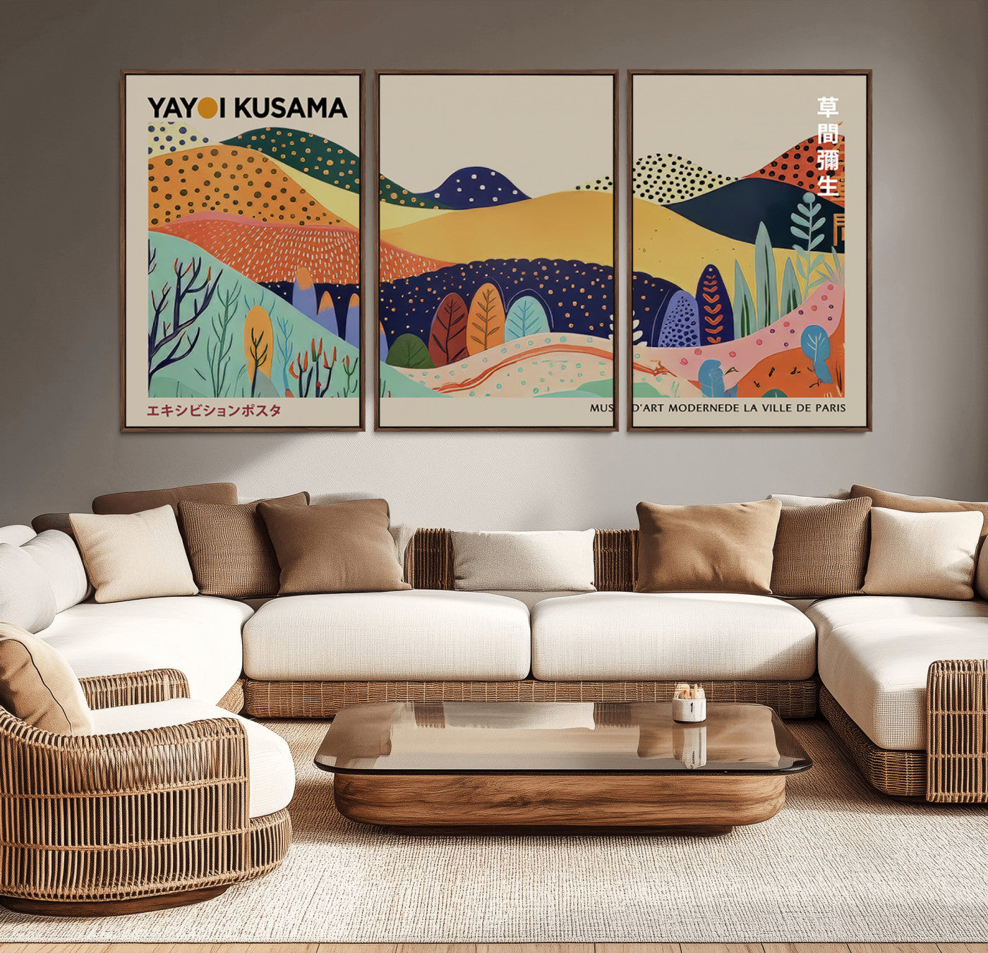 32653-MGV-CV-36X24-Colorful Hills Wall Art – Abstract Mountain Landscape Canvas Print, Modern Boho Nature Decor for Living Room, Bedroom or Office