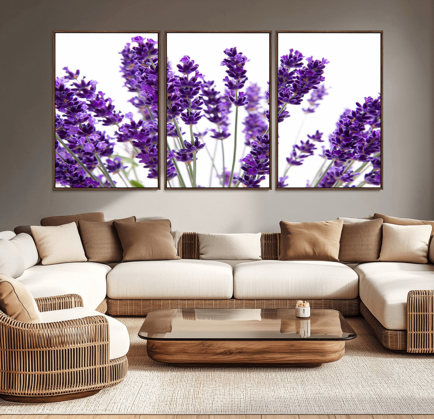 76859-MGV-CV-36X24-Lavender Flower Wall Art – Botanical Canvas Print Featuring Purple Floral Bouquet, Nature Inspired Artwork for Living Room,