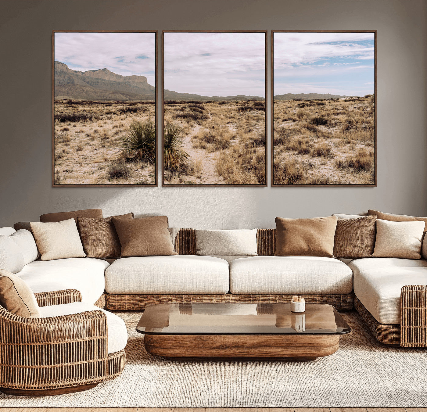 20681831-MGV-CV-36X24-Desert Landscape Wall Art – Southwestern Mountain Canvas Print, Rustic Western Nature Photography Decor for Living Room, Office,