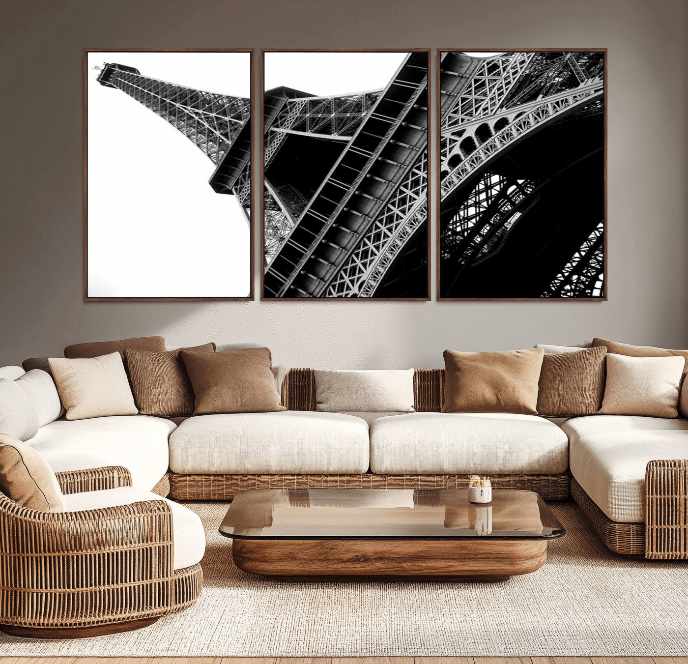 89033-MGV-CV-36X24-Eiffel Tower Wall Art – Dramatic Black and White Architectural Canvas Print, Modern Paris Decor for Office, Living Room or