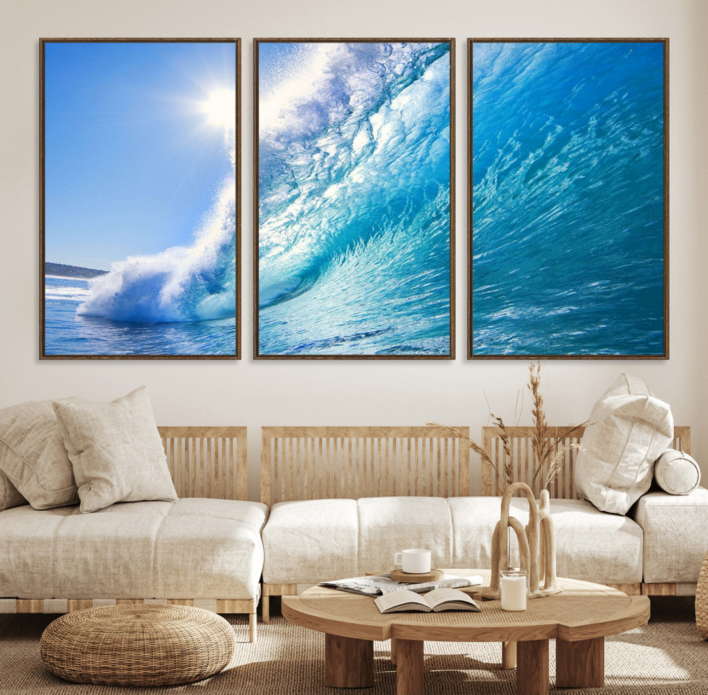 37494-MGV-CV-36X24-Ocean Wave Canvas Art – Stunning Blue Wave Photography, Coastal Wall Decor for Living Room, Bedroom or Office