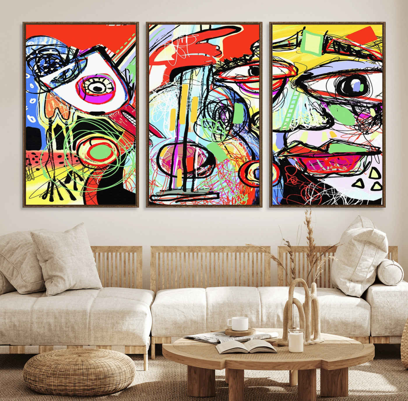37796-MGV-CV-36X24-Picasso Style Wall Art Canvas Print, Framed Picasso Art Picture Print, Picasso Cubism Perfect Modern Abstract Decor Artwork
