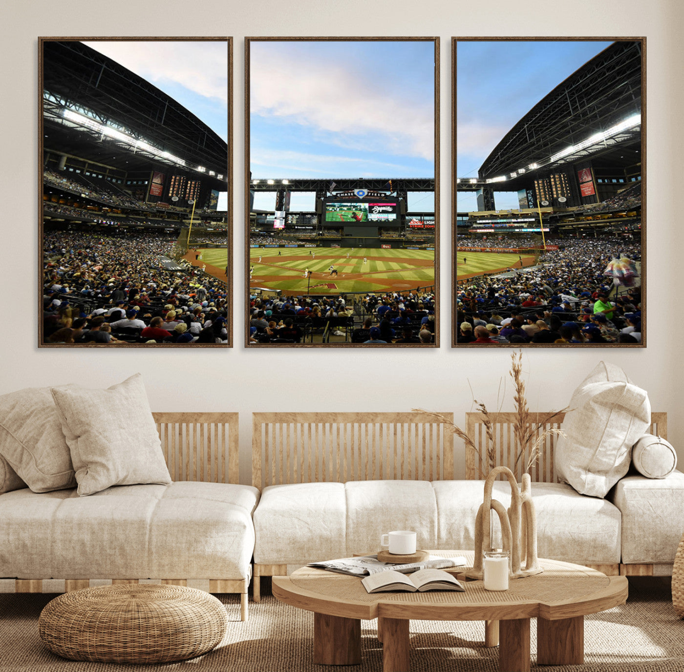 92672-MGV-CV-36X24-Chase Field Stadium Wall Art Canvas Print, Framed Arizona Stadium Art Picture Print, Chase Stadium Perfect Sports Room Decor