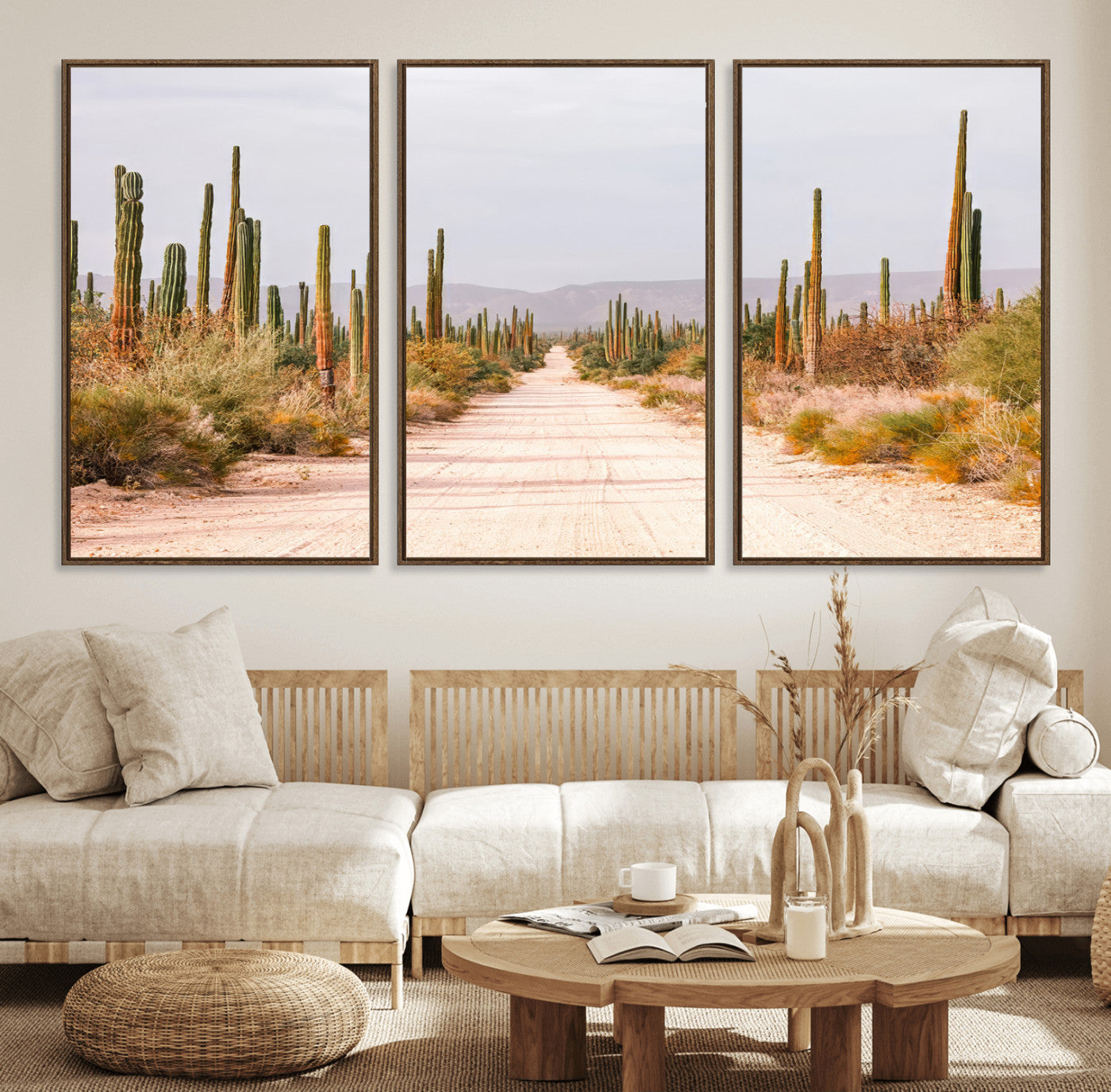 30742780-MGV-CV-36X24-Desert Cactus Wall Art Canvas Print, Framed Southwestern Art Picture Print, Bohemian Western Perfect Southwestern Boho Decor