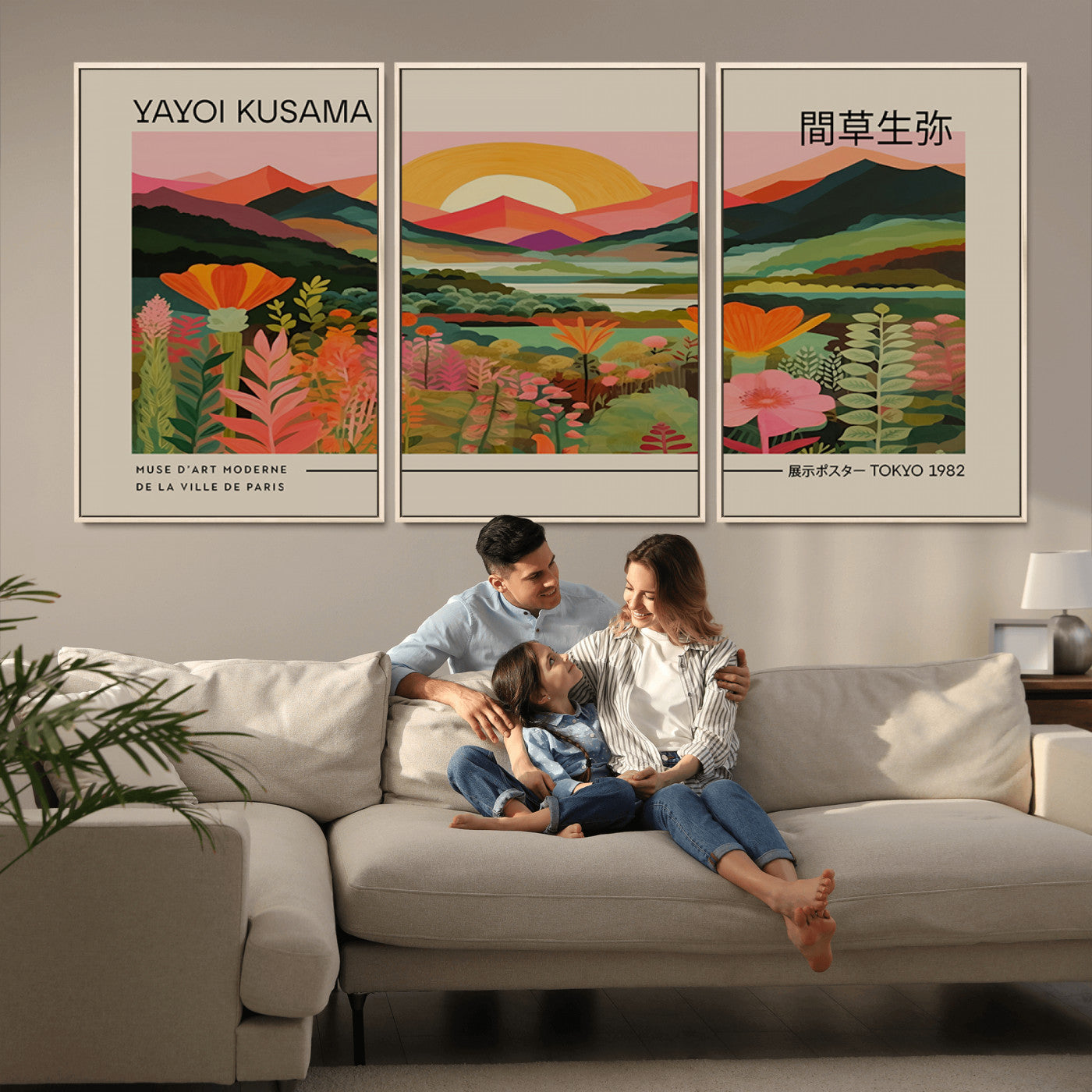 17753-MGV-CV-36X24-Floral Sunset Landscape Wall Art – Panoramic Nature Canvas Print, Vibrant Botanical Artwork for Living Room, Bedroom, Office, or