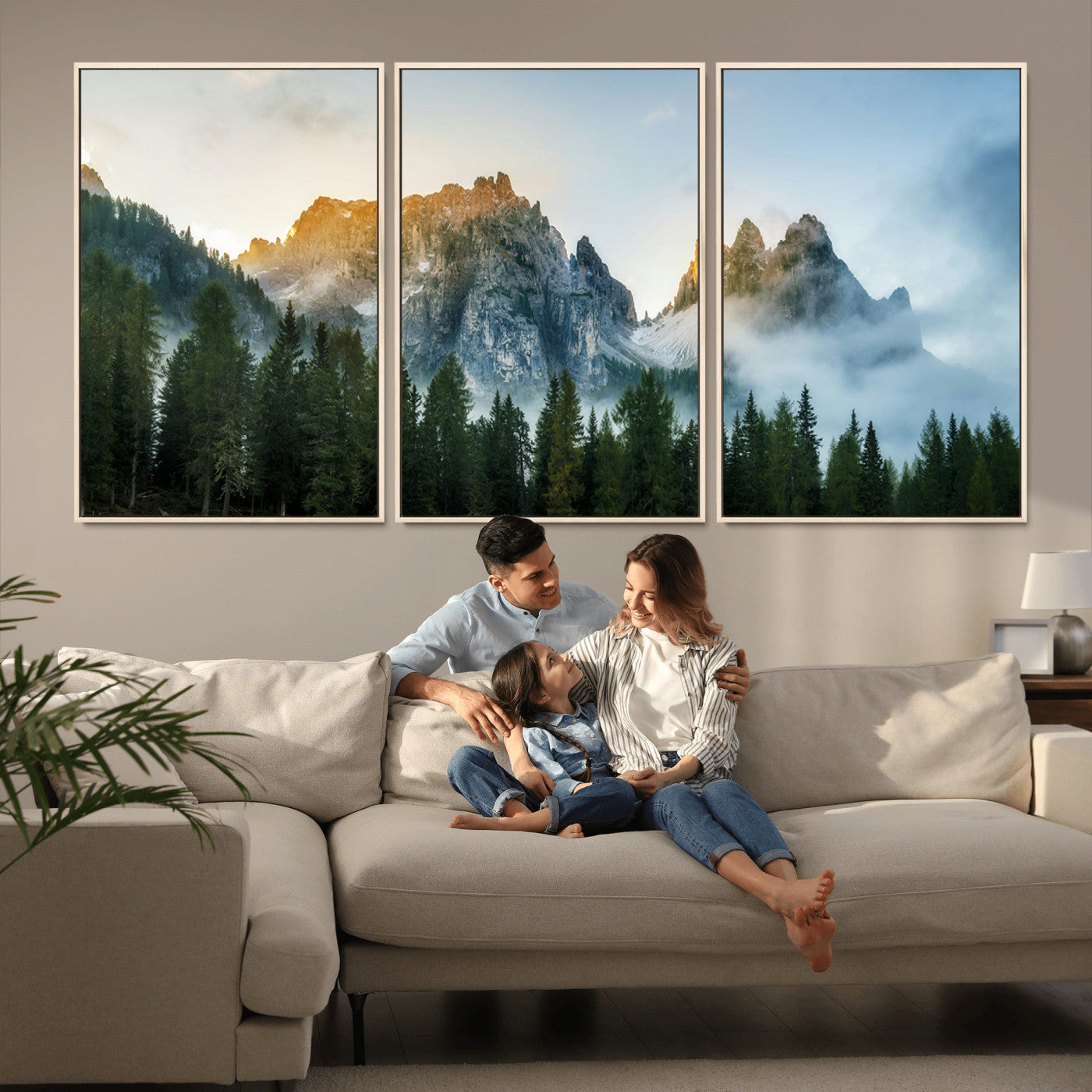 21145440-MGV-CV-36X24-Wilderness Wall Art Wall Art Canvas Print, Framed Nature Landscape Decor Art Picture Print, Misty Forest Photography Perfect