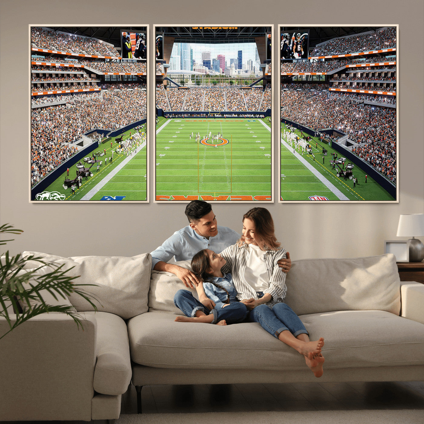 76935553-MGV-CV-36X24-Football Stadium Wall Art – Panoramic Game Day Canvas Print, Sports Decor for Man Cave, Office, Bar, or Living Room