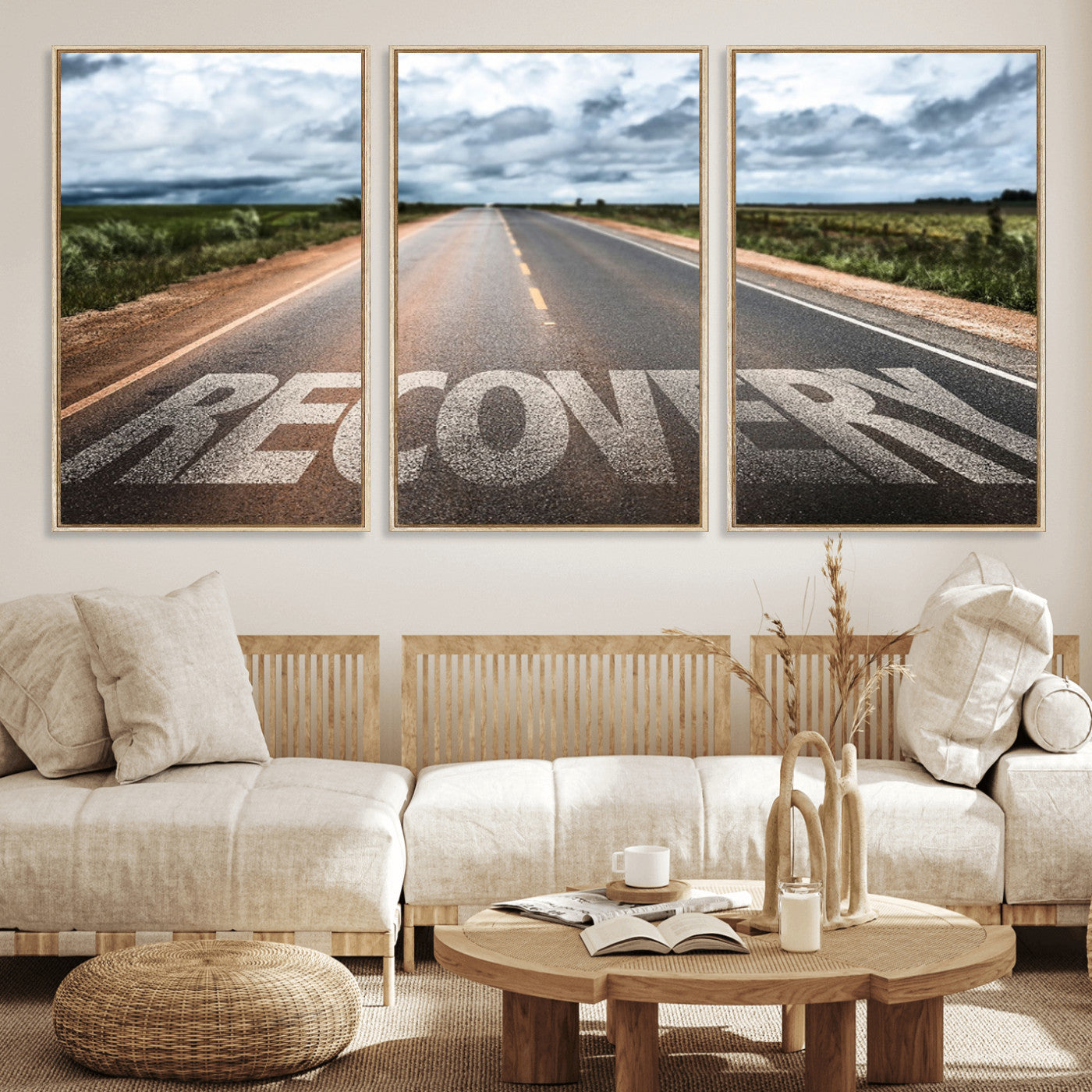 50743-MGV-CV-36X24-Healing Road Wall Art – Motivational Highway Canvas Print, Inspirational Journey Decor for Office, Gym or Living Room