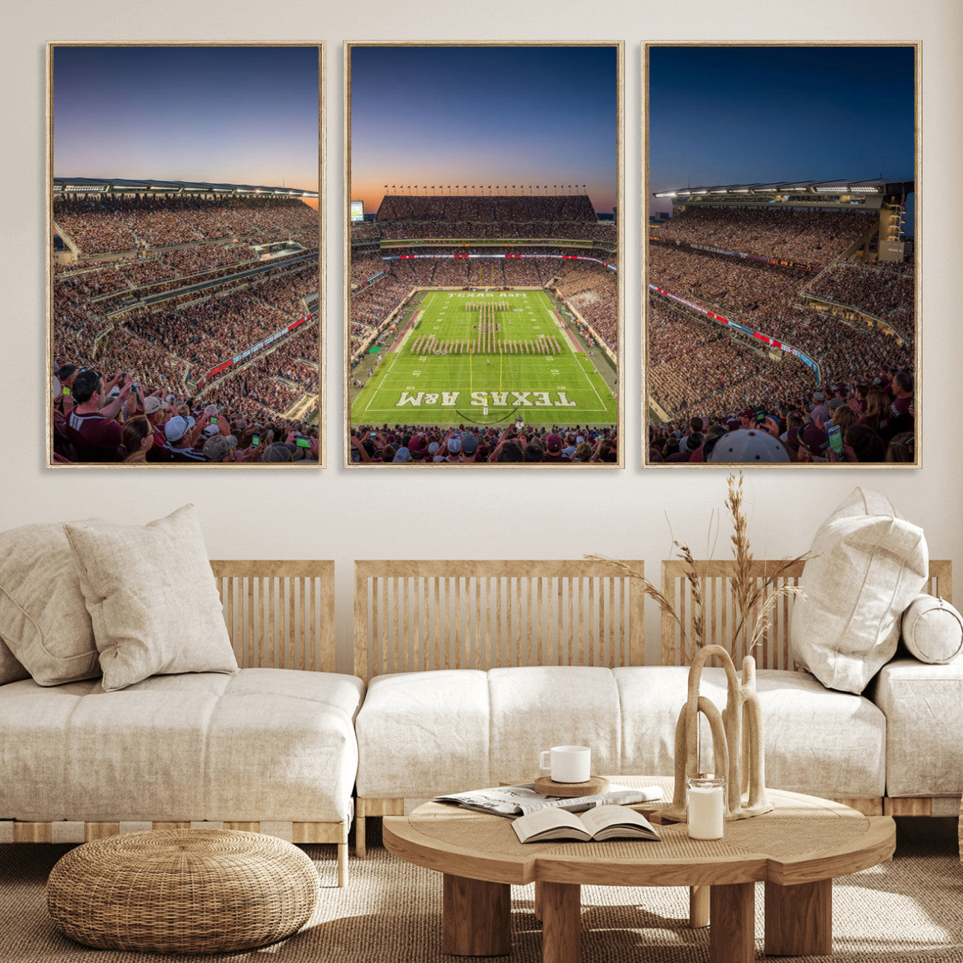 17421-MGV-CV-36X24-Kyle Field Wall Art Canvas Print, Framed Texas Stadium Art Picture Print, Kyle Field Stadium Perfect Sport Room Decor Artwork