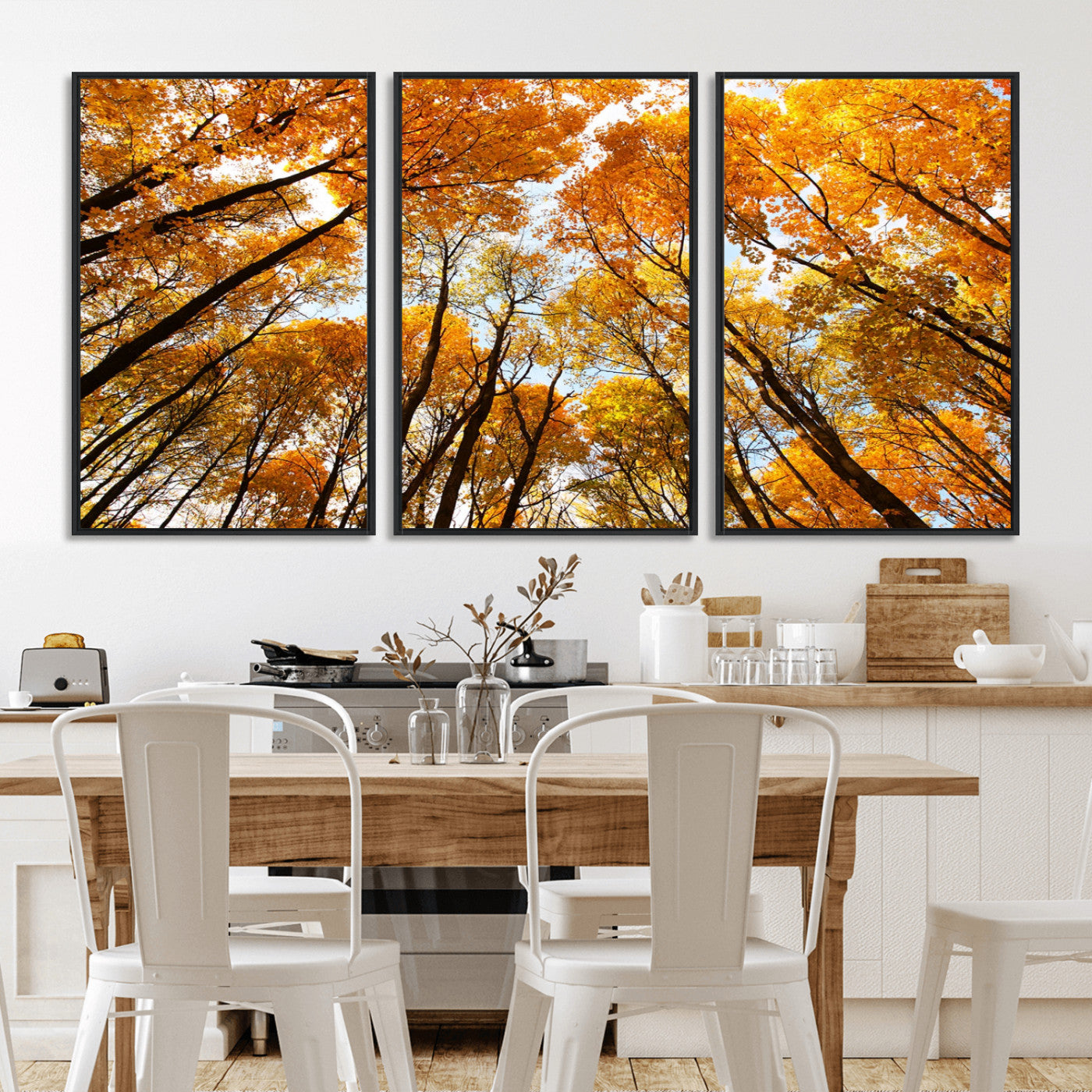 11823-MGV-CV-36X24-Golden Autumn Tree Canopy Wall Art – Stunning Fall Forest Leaves Print, Warm Seasonal Nature Decor for Home, Office or Cabin