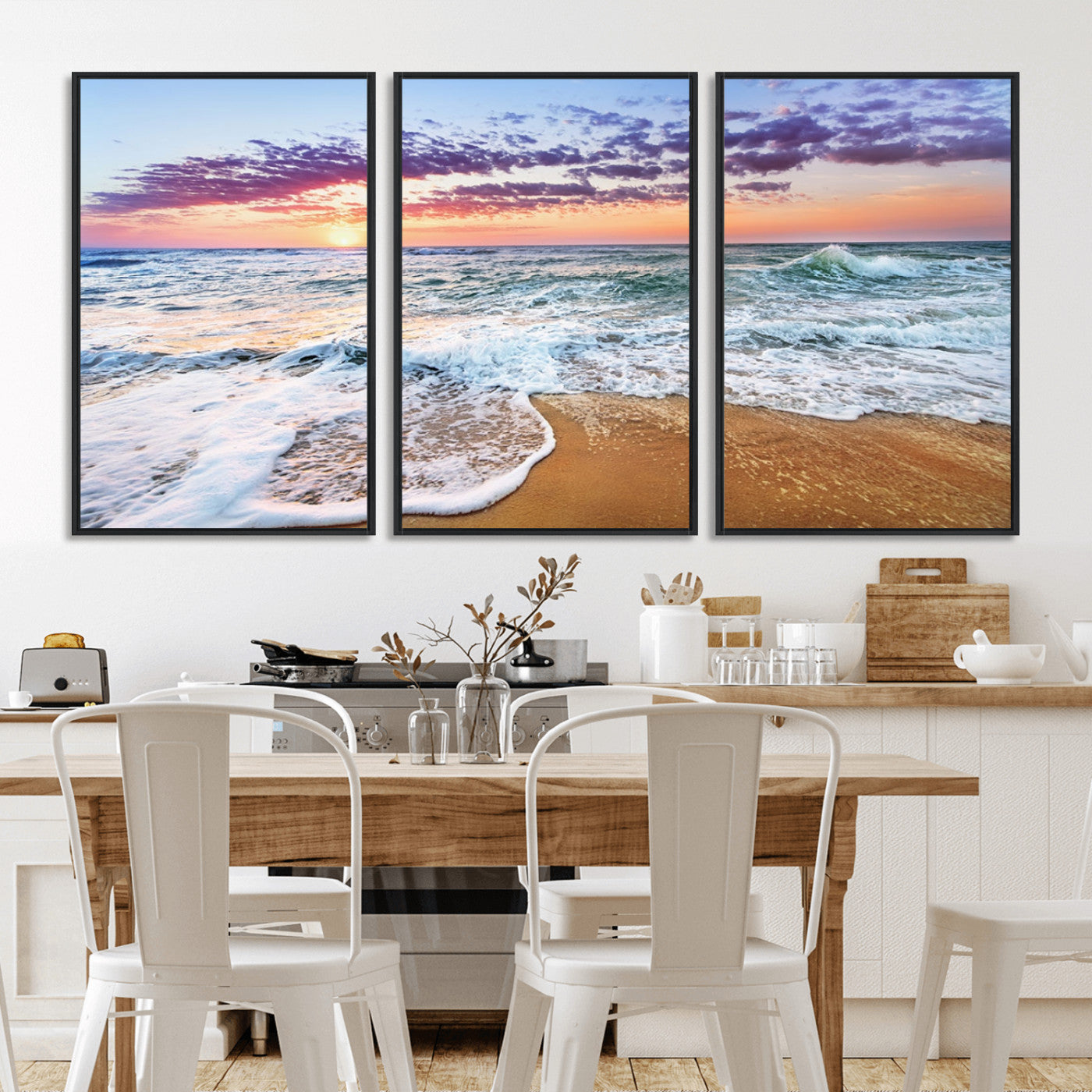 44120-MGV-CV-36X24-Ocean Sunset Wall Art – Beach Landscape Canvas Print, Serene Coastal Decor for Living Room, Office or Bedroom