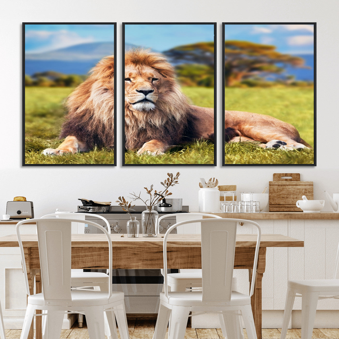 67826-MGV-CV-36X24-Majestic Lion Wall Art – King of the Jungle Canvas Print, Safari Wildlife Decor for Living Room, Office, or Man Cave